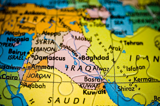 Iraq Puzzle Map stock photo