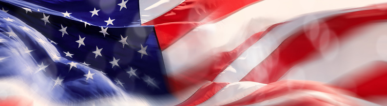 American Flag or United States of America national flag background, close up.