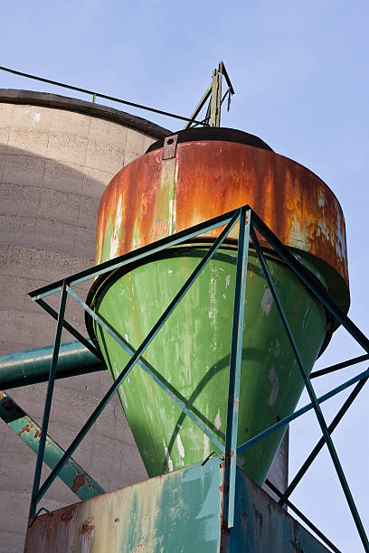 Grain elevator machinery stock photo