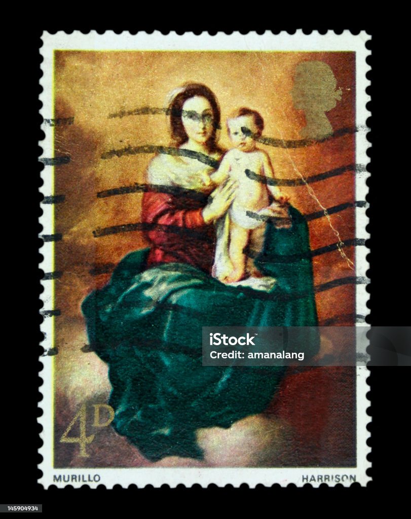 Madonna et enfant Timbre-poste - Photo de Jésus-Christ libre de droits