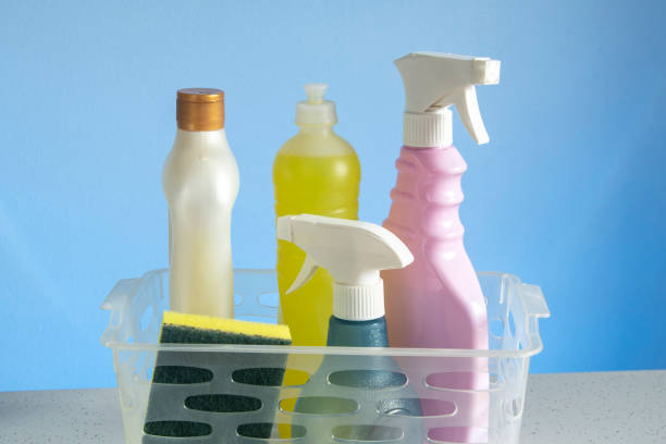 istock basket with cleaning products for home hygiene use 1459050382