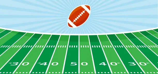 Vector illustration of American football background with American Football Field View Illustration