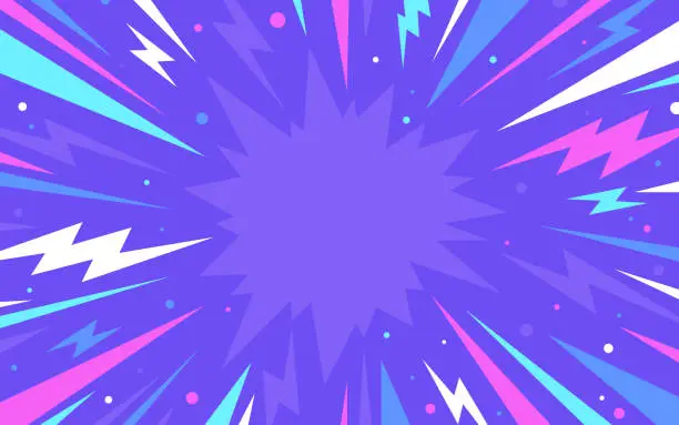 Vector illustration of Modern Zap Explosion Excitement Blast Zap Abstract Background