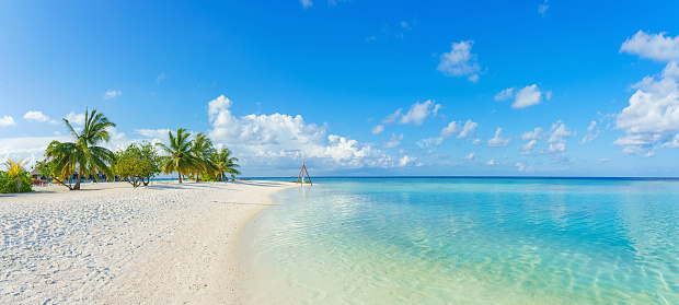 Beautiful maldives tropical island - Panorama