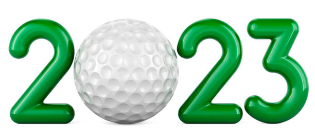 istock Golf 2023 with golf ball, concept. 3D rendering 1459057394