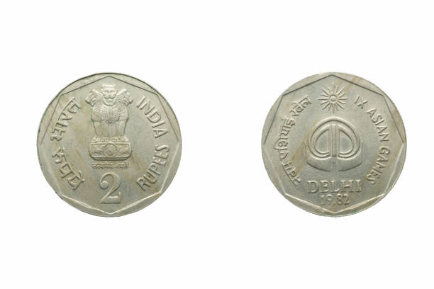 istock 2 rupes Indian coin with delhi on back side, studio shot against white background 1459058656