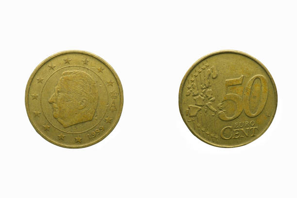 istock 50 Euro Cent, studio shot against white background 1459058775