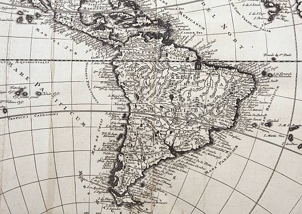 18° secolo mappa di sud america - chilean culture chile forest the americas foto e immagini stock