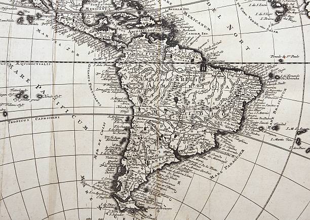 istock 18th century map of South America 145906026