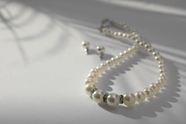 Pearl necklace and earrings
