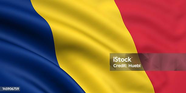 Bandiera Della Romania Chad - Fotografie stock e altre immagini di Romania - Romania, Bandiera, Tridimensionale