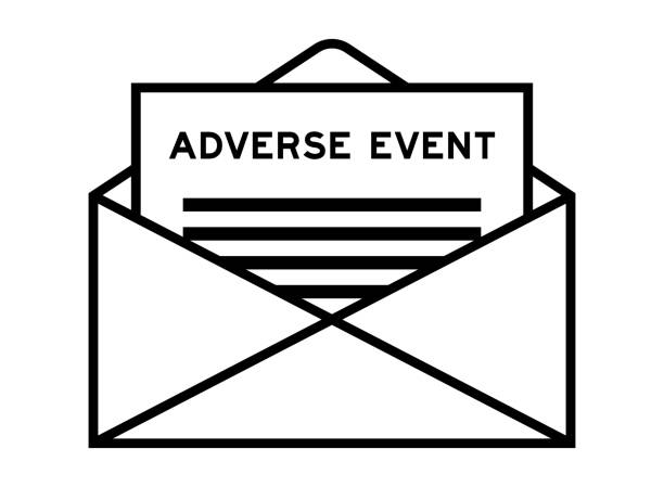 stockillustraties, clipart, cartoons en iconen met envelope and letter sign with word adverse event as the headline - pharmacovigilance