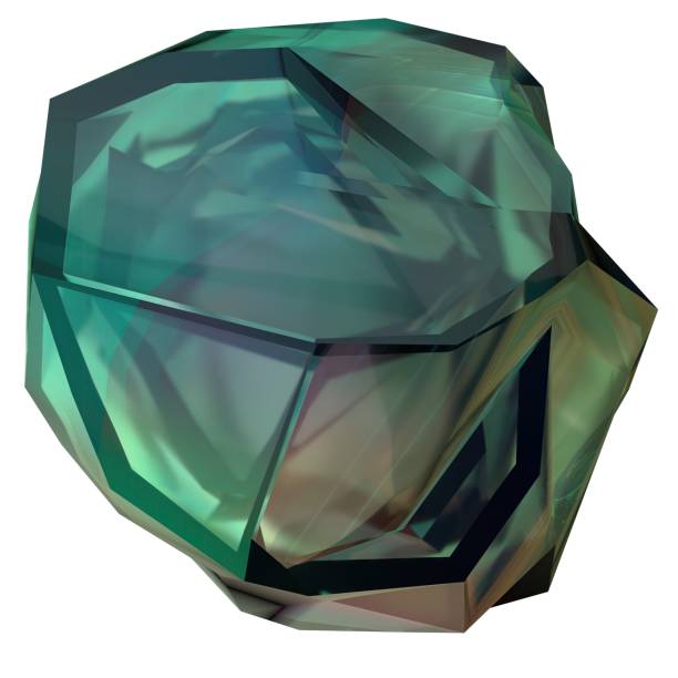 istock Green glassy rocky transparent geometry Abstract, dramatic, passionate, luxurious and exclusive isolated 3D rendering graphic design elemental background material 1459069935