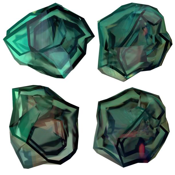 istock Green 4 glass rocky ice block-like transparent geometry Abstract, dramatic, passionate, luxurious and exclusive isolated 3D rendering graphic design elemental background material 1459070663