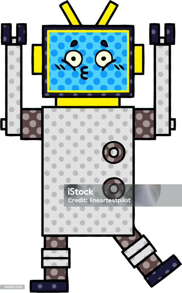 Robot Comic Simple Comic Book Style Cartoon Of A Robot Stock Illustration - Download Image ...