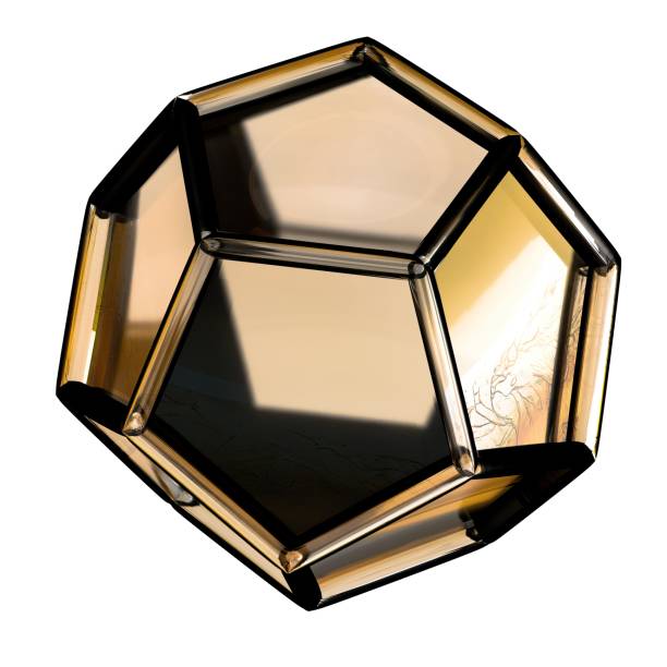 istock Hexagonal glassy geometry with distinct gold border Abstract, dramatic, passionate, luxurious and exclusive isolated 3D rendering graphic design elemental background material 1459074435