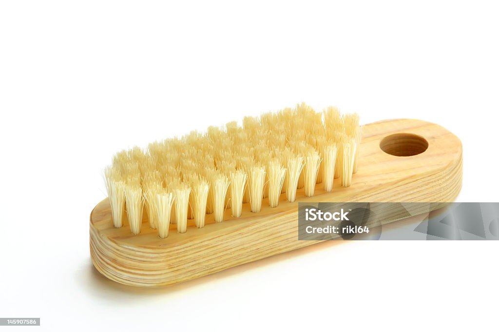 Brosse à ongles en bois - Photo de Blanc libre de droits