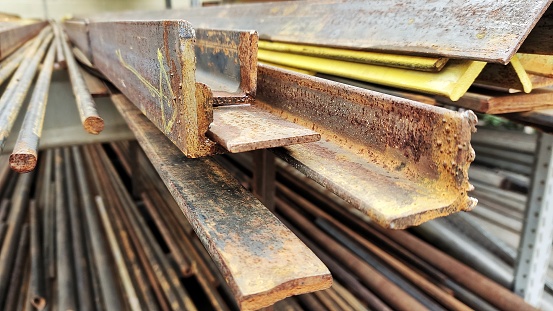 Iron or steel bars rusty