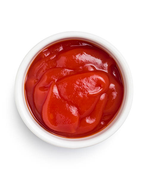 istock Over top view of small cup of ketchup 145908068