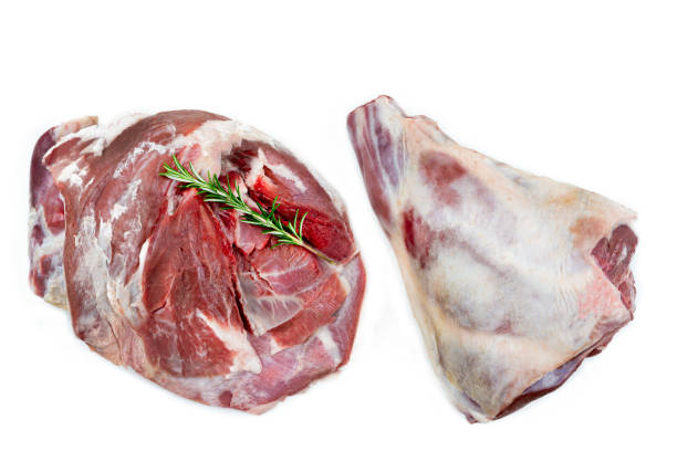 istock Lamb Leg ad Lamb shoulder raw meat, isolated on wite 1459084964