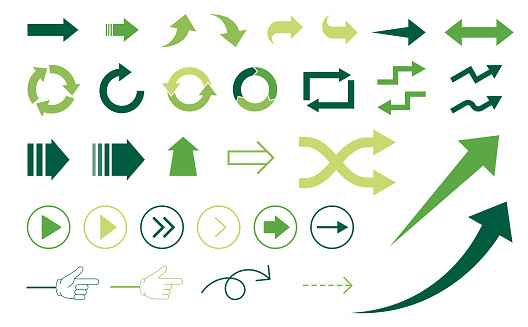 Arrow icon set  business green
