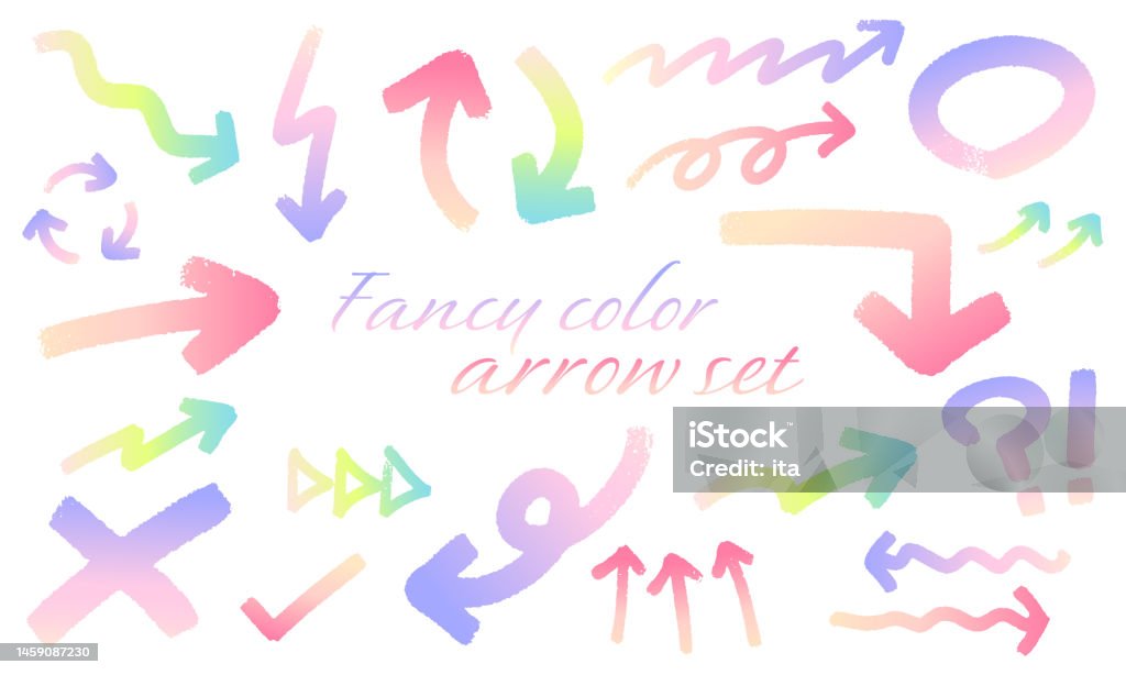 Fancy Color Arrows Fancy Color Dream Cute Fluffy Arrow Set Stock Illustration - Download ...