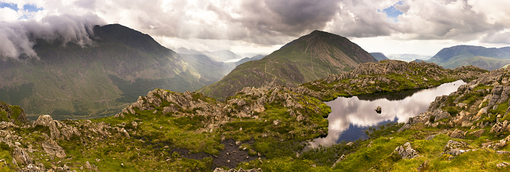 Looking towards Haystacks summit Tarn, Pillar, Ennerdale, High Crag and Robinson from Haystacks.