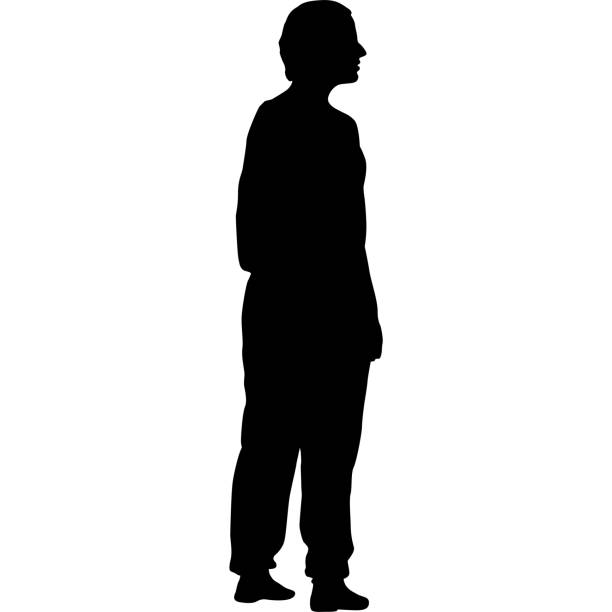 istock Silhouette of a walking female on a white background 1459092856
