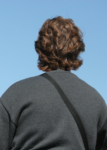 Back View Of Standing Male With Great Hair Stock Photo - Download Image Now  - Adult, Adults Only, Black Color - iStock
