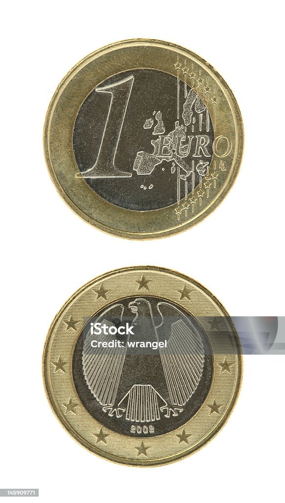 Moeda de Um Euro - Foto de stock de Alemanha royalty-free