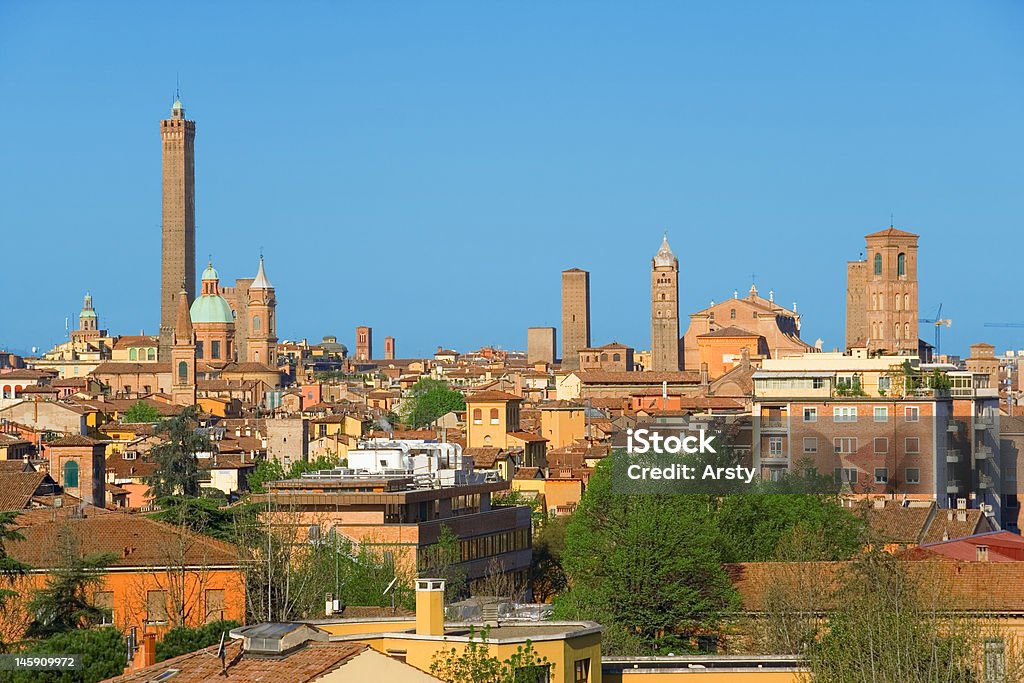 Bologna View of Bologna. Emilia-Romagna, Italy Above Stock Photo