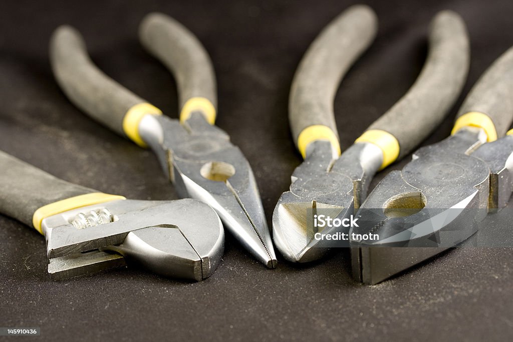 Bleek Tools Tools On Black Stock Photo - Download Image Now - Construction Industry ...