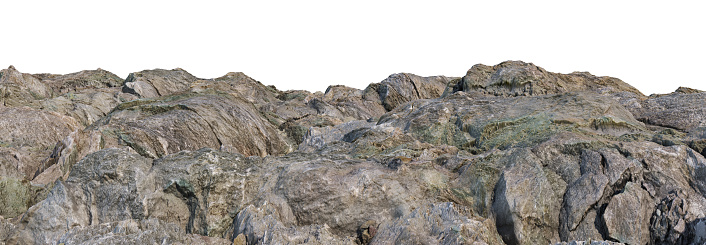 3D render rough surface stone on white background