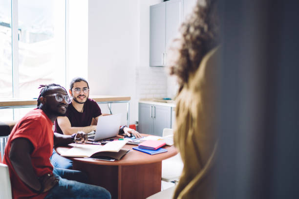 istock Group of freelancers working together on project 1459106873