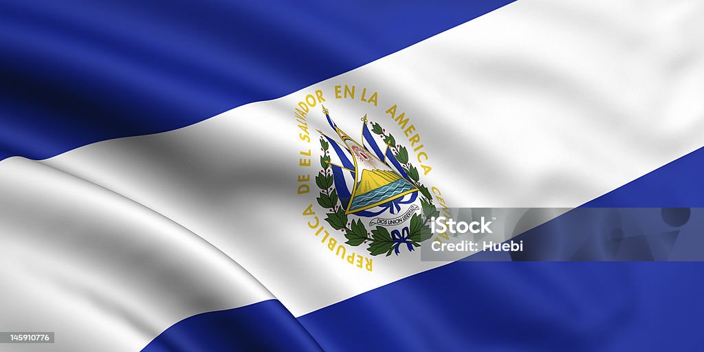 Bandeira de El Salvador - Foto de stock de Bandeira royalty-free