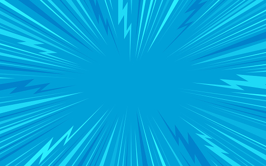 Blast blue burst excitement lines out abstract background pattern design.