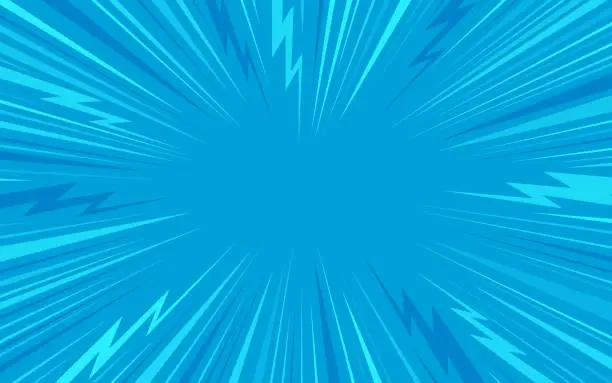Vector illustration of Blue Blast Explosion Excitement Burst Background