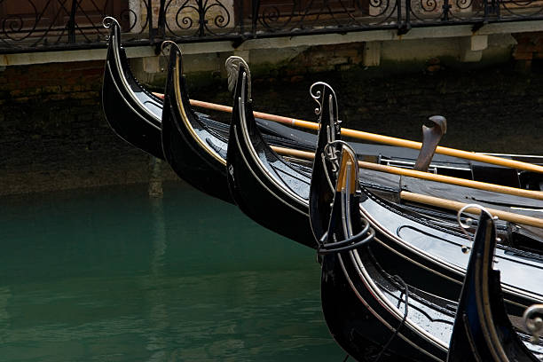 Gondolas parking stock photo