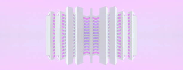 istock Minimalistic Architecture. Modern Design. Fashion Building. Web Banner. Pink color Image 1459109762