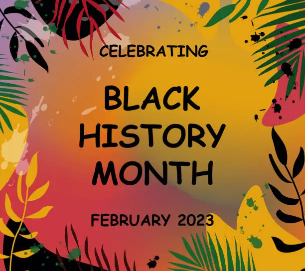 Vector illustration of Celebrating Black History Month 2023 .Celebrated annually in February in the USA and Canada. Cover, banner, signboard, design concept, social media post, template.