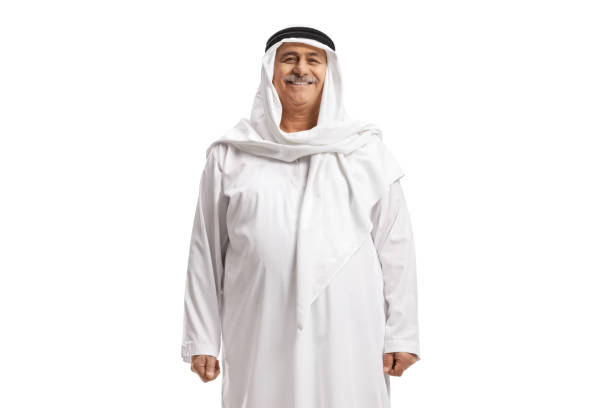 istock Smiling mature arab man in a traditional dishdasha 1459115866