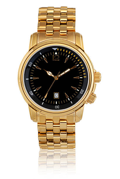 reloj de pulsera - gold watch fotografías e imágenes de stock