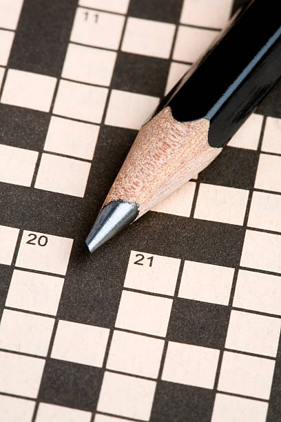 Crossword Puzzle & Pencil stock photo