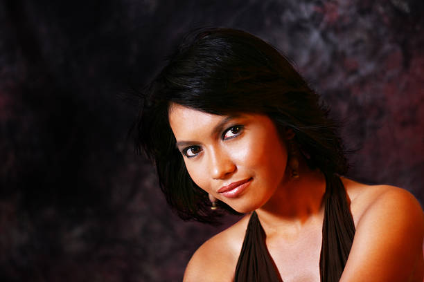 image of a beautiful asian girl, warm tone