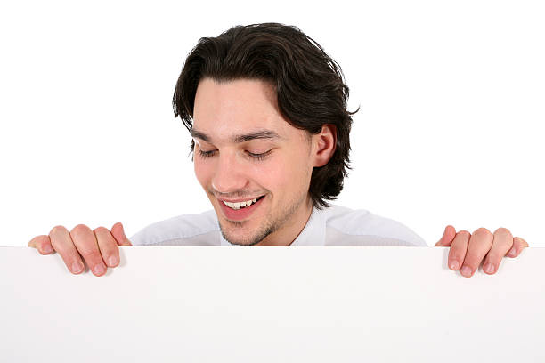 istock Man holding blank paper 145912760