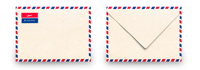 Airmail letter cropped on white background