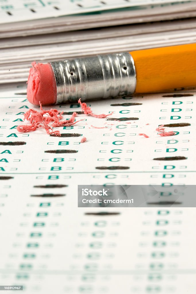 Test Quiz Educational quiz test scoresheet Evil Stock Photo