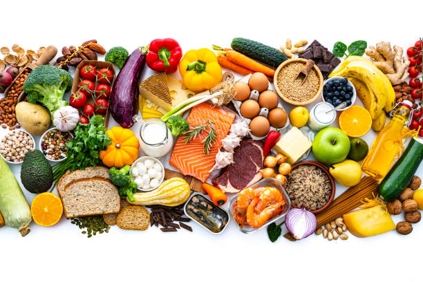 alimentos saudáveis para uma dieta bem equilibrada - vitamin e fotos - fotografias e filmes do acervo