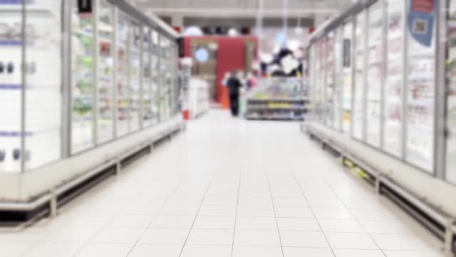 empty supermarket,frozen food from a supermarket freezer