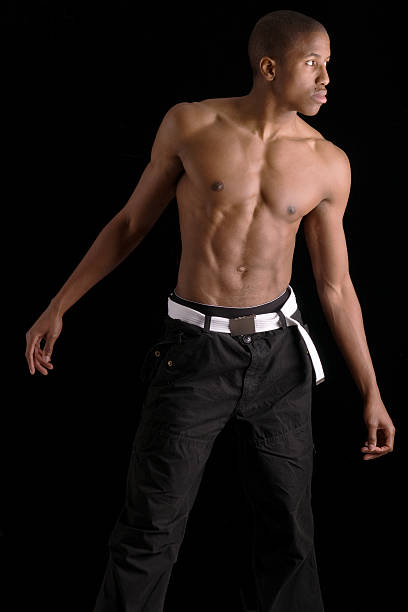 Young Male Black athlete stock photo